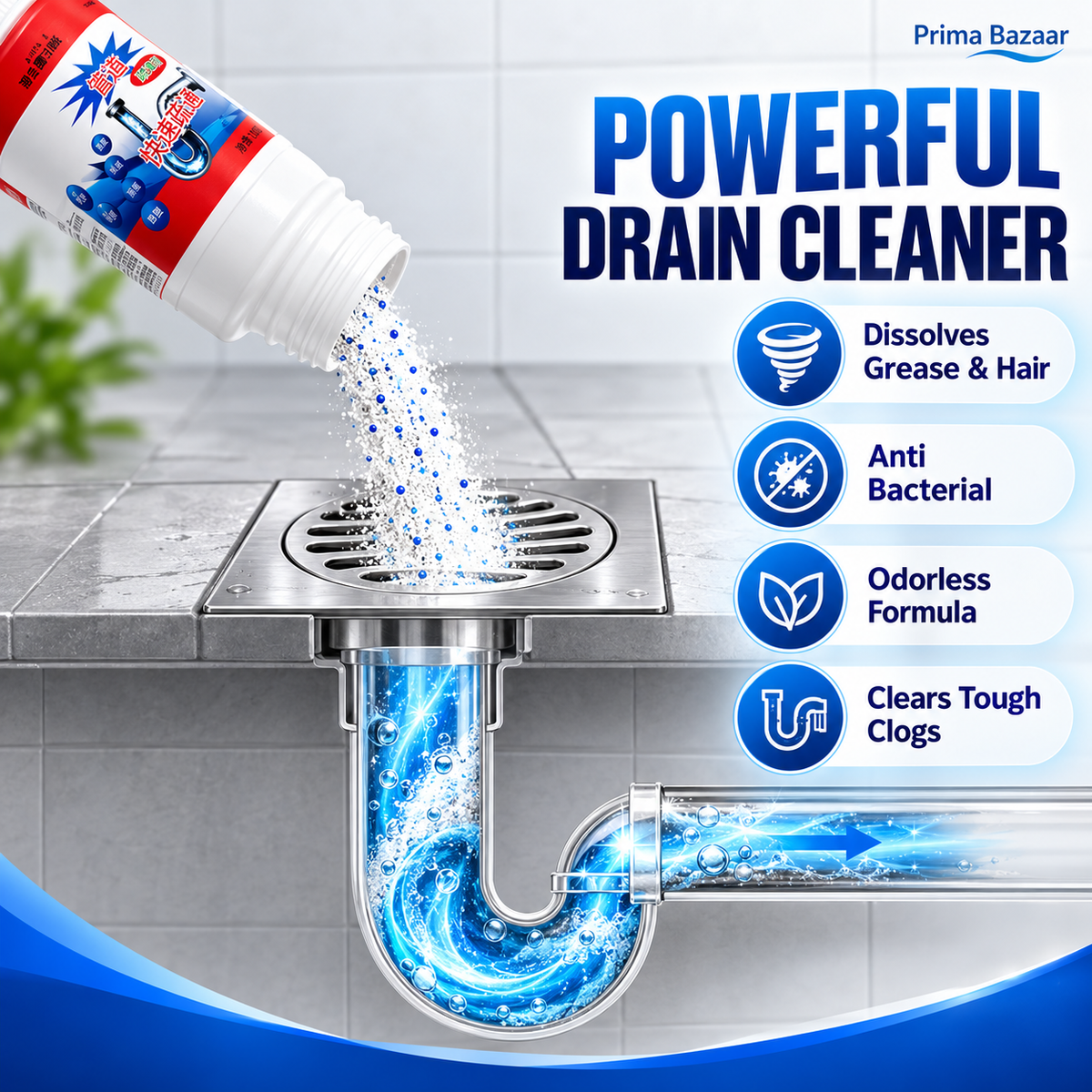 POWERFUL DRAIN & SINK CLEANER POWDER (PACK OF 4)